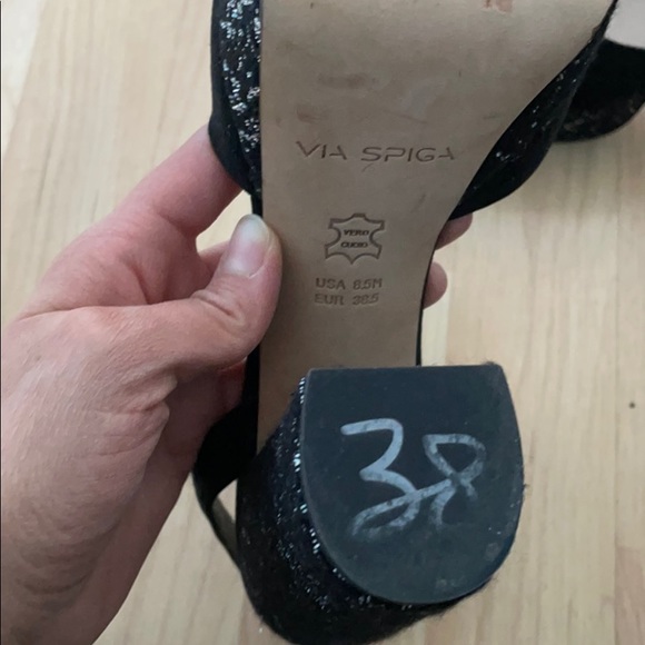 Vía Spigai Black platform heel Peep toe - Picture 6 of 6